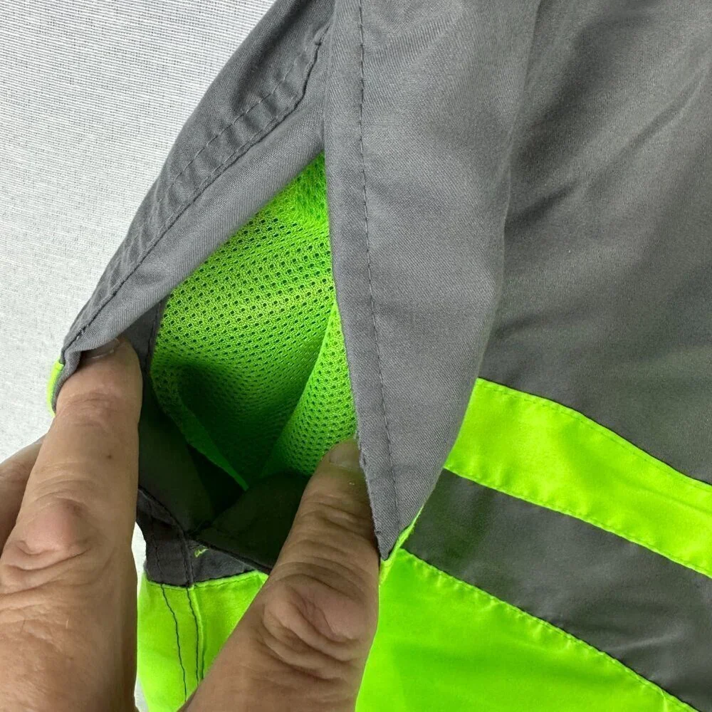 GEORGE MEN'S SWIMMING BOARD SHORTS GRAY AND NEON GREEN DRAWSTRING SIZE XL 40-42